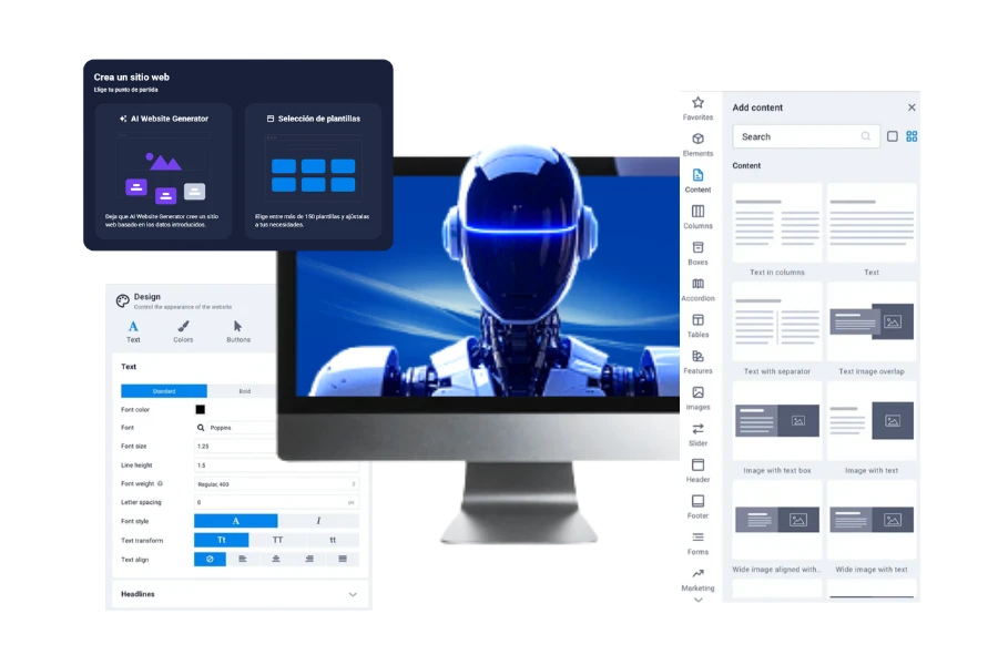 Creador de sitios con IA